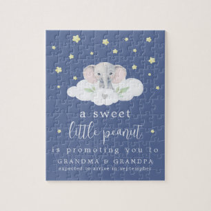 Invitación de embarazo única azul rompecabezas