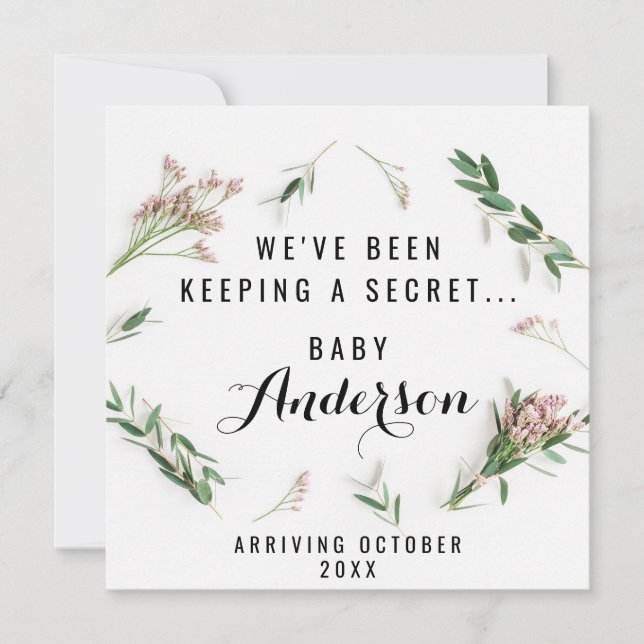 Invitación de embarazo - vegetación (Anverso)