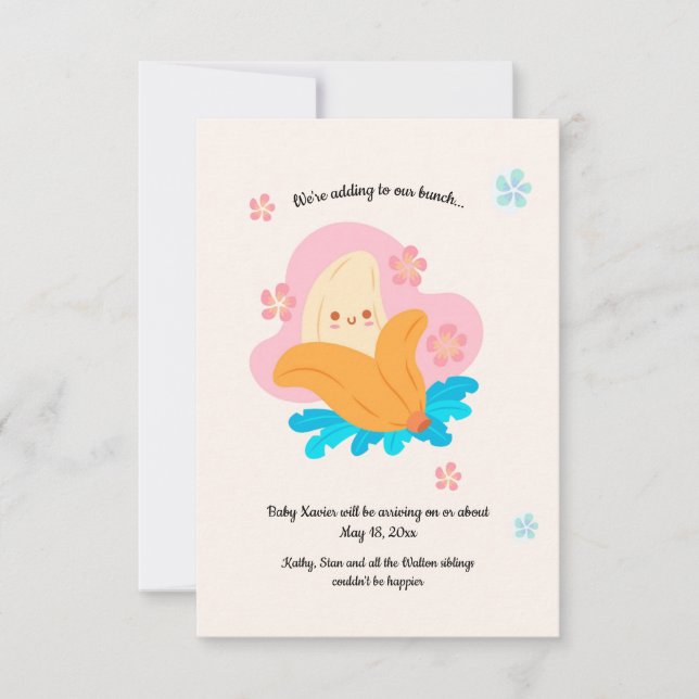 Invitación de embarazos en el plátano (Anverso)