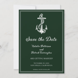 Invitación de Emerald Green de anclaje náutico par