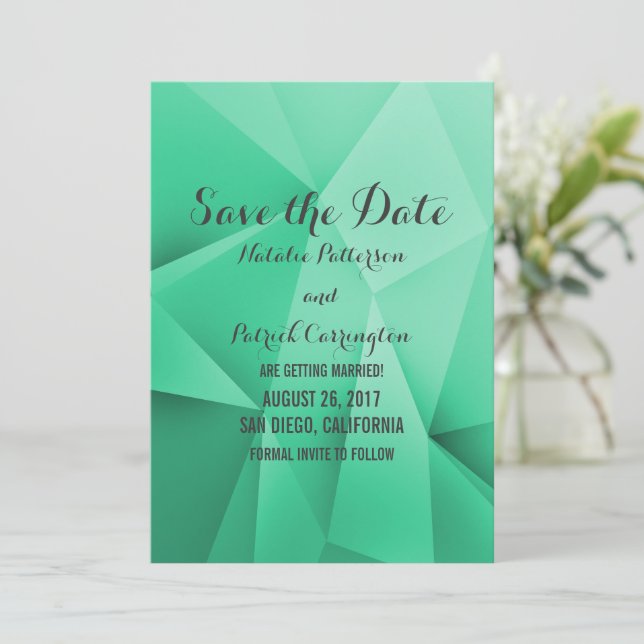 Invitación de Emerald Jewel Tones para guardar la  (Anverso de pie)