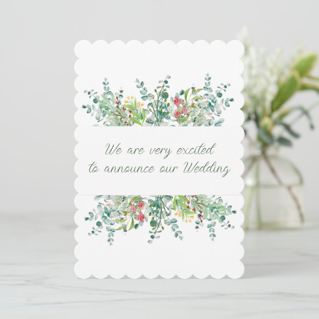 Invitación de emoción del boda (Anverso de pie)