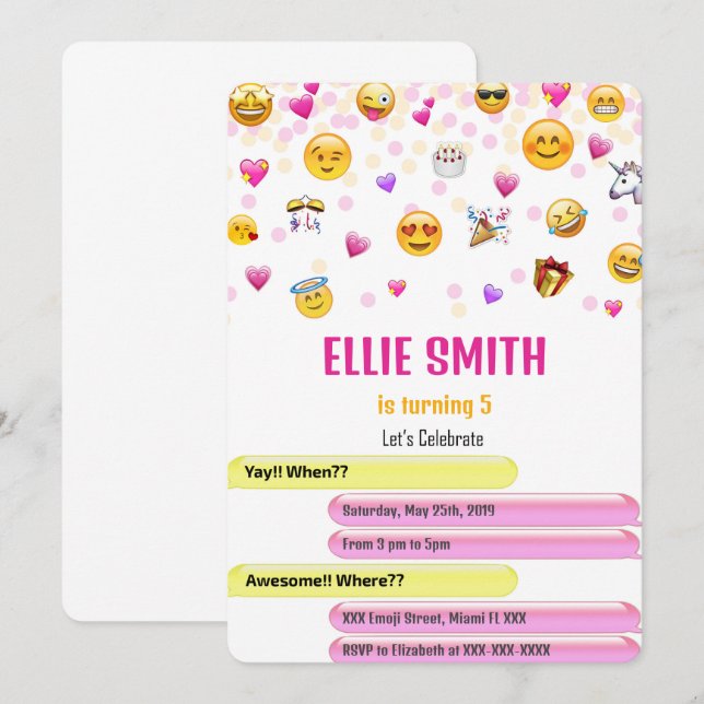 Invitación de Emoji (Anverso / Reverso)