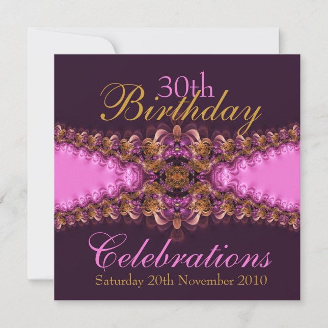 Invitación de encaje rosa de la diva rosada (Anverso)
