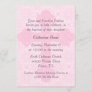 Invitación de encargo cruzada rosada elegante del