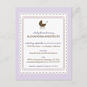 Invitación de encargo de Baby Shower de la lavanda