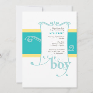 Invitación de encargo de Baby Shower del muchacho