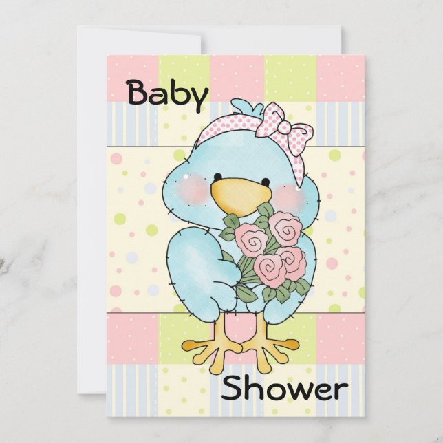 Invitación de encargo de Baby Shower del polluelo (Anverso)