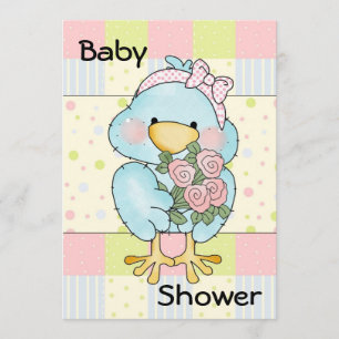 Invitación de encargo de Baby Shower del polluelo