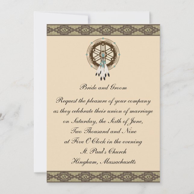 Invitación de encargo de la boda de Dreamcatcher (Anverso)