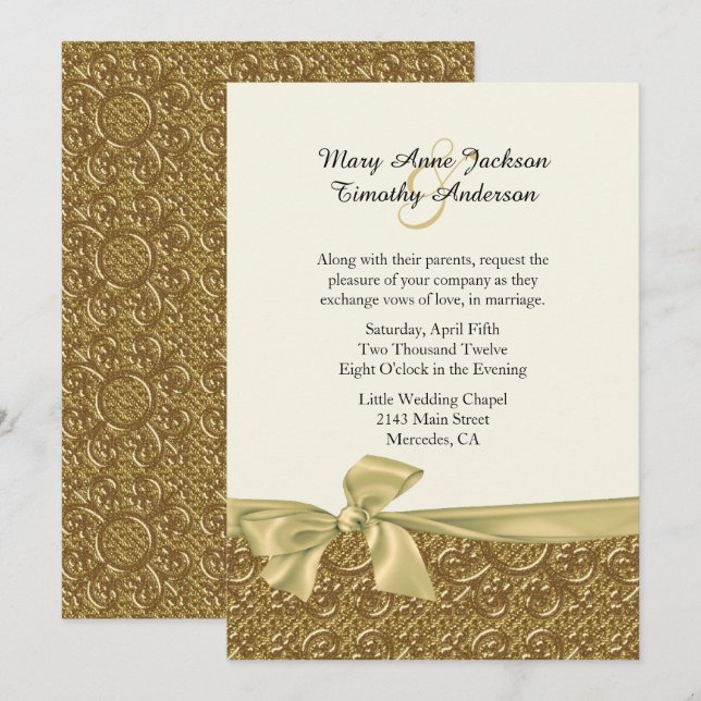 Invitación de encargo de la boda de la elegancia (Anverso / Reverso)