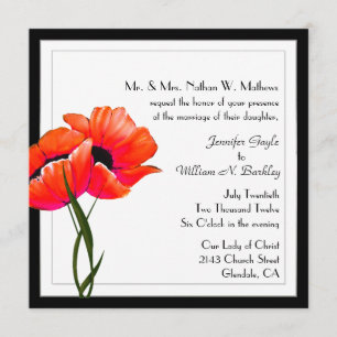 Invitación de encargo de la boda de las amapolas