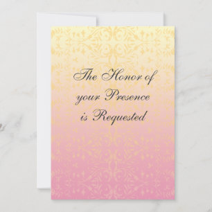 Invitación de encargo de la boda del damasco