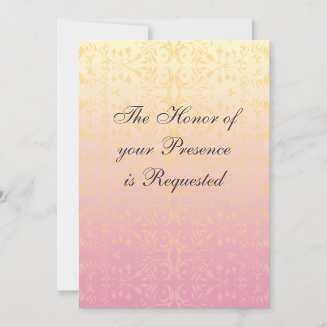 Invitación de encargo de la boda del damasco (Anverso)