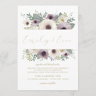 Invitación de encargo de la boda del ramo de la