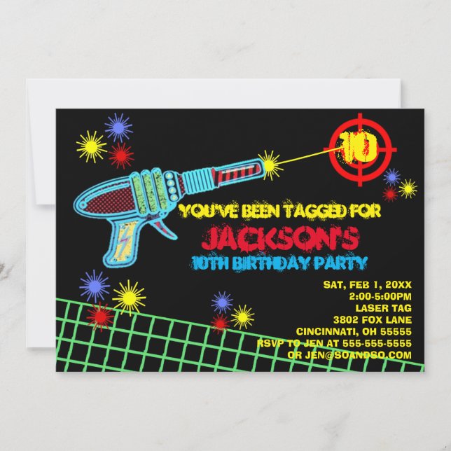 Invitación de encargo de la fiesta de cumpleaños (Anverso)
