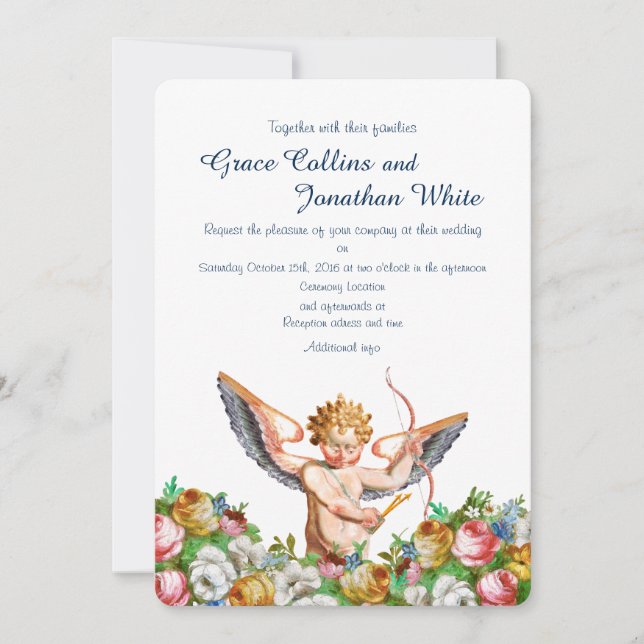 Invitación de encargo del boda del jardín del (Anverso)