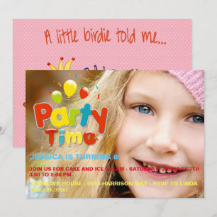 Invitación de encargo del cumpleaños de la foto