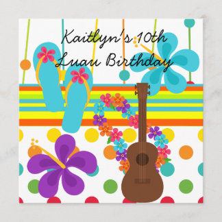 Invitación de encargo del cumpleaños de Luau