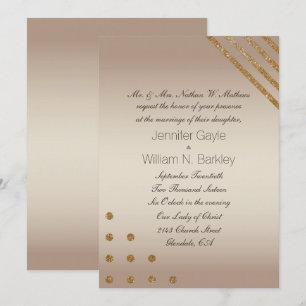 Invitación de encargo del oro y de la boda de
