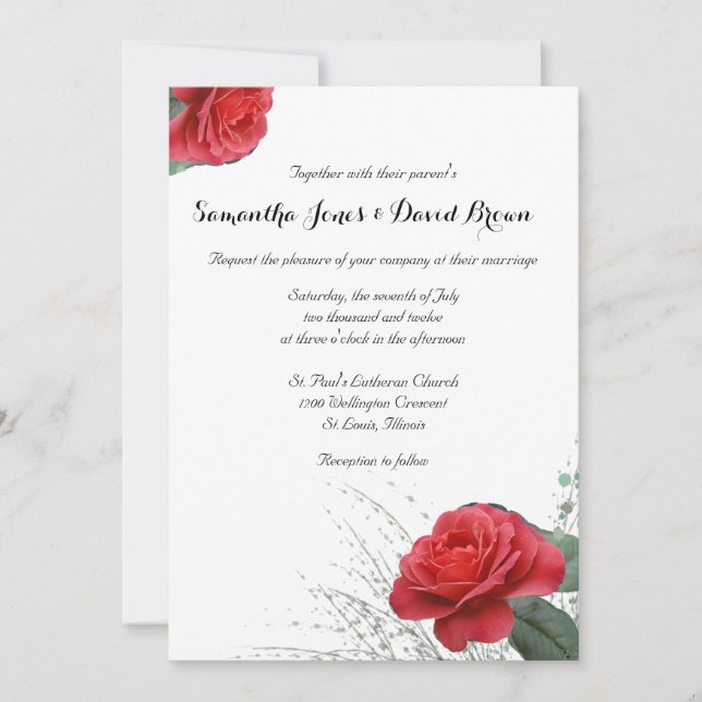 Invitación de encargo preciosa de la boda del rosa (Anverso)