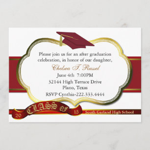 Invitación de encargo roja elegante de la fiesta