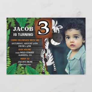 Invitación de encargo salvaje del cumpleaños de la