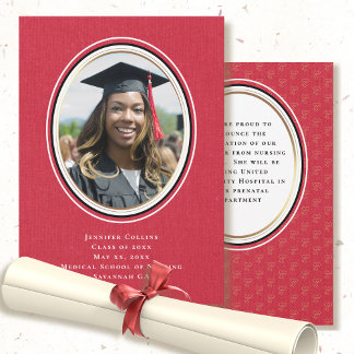 Invitación de Enfermería Graduación mínima de oro 