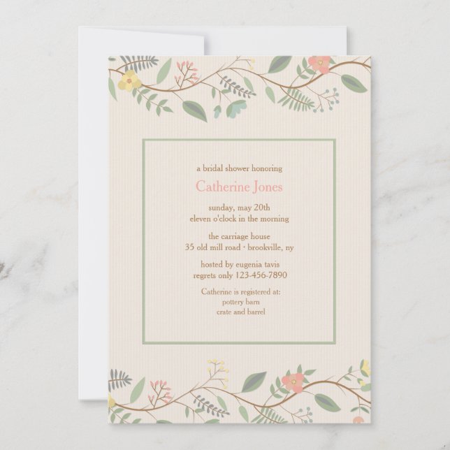 Invitación de enredaderas de primavera (Anverso)