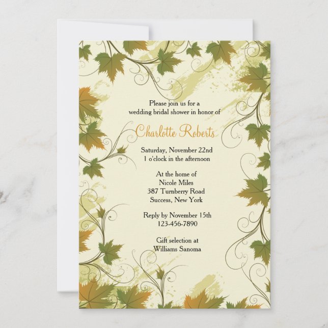 Invitación de enrejado de vid (Anverso)