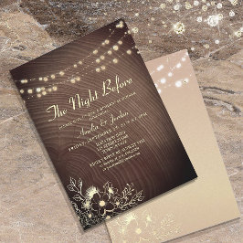 Invitación de Ensayo con Luces de Cuerda Rústicas