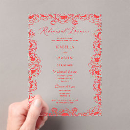 INVITACIÓN DE ENSAYO DE BODA FLORAL BOHO ROJA JUIC