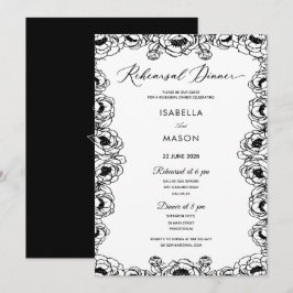 INVITACIÓN DE ENSAYO DE BODAS EN JARDÍN BLANCO Y N