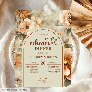 Invitación de ensayo floral de marfil de óxido de