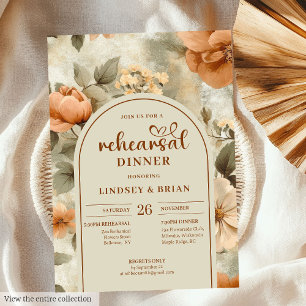Invitación de ensayo floral de terracota de cuento