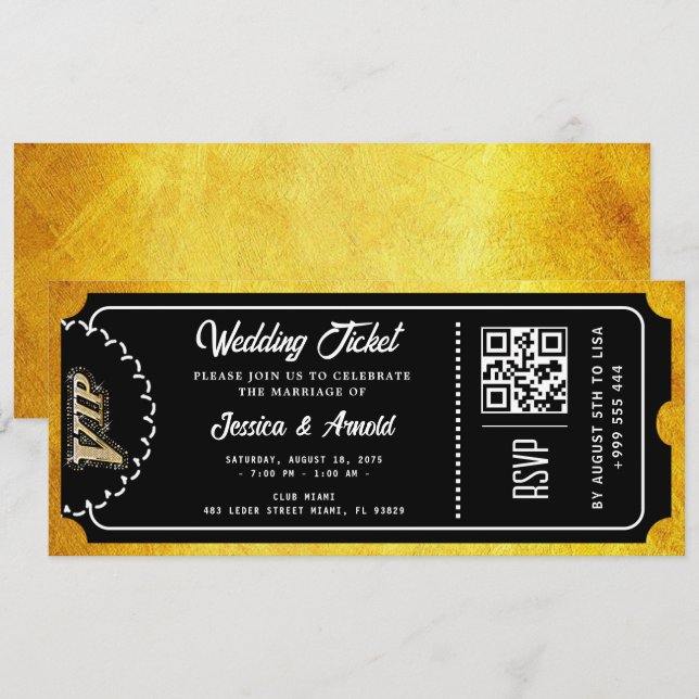 Invitación de Entrada a la Fiesta de Bodas de Oro (Anverso / Reverso)