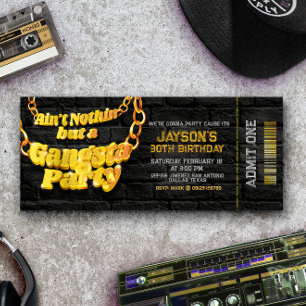 Invitación de entrada con tema de Hiphop - Fiesta