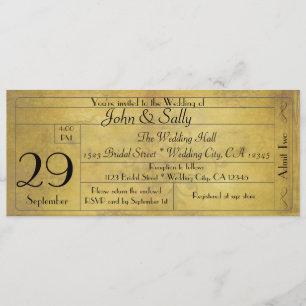 Invitación de entrada de boda antiguo estilo vinta