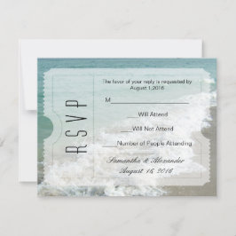 Invitación de entrada de boda de destino de playa 