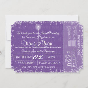 invitación de entrada de boda Deseo en una estrell