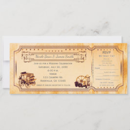 Invitación de entrada de boda vintage occidental &