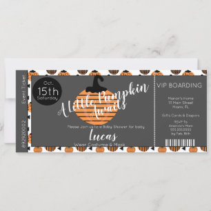 Invitación de Entrada de Calabazas para Baby Showe