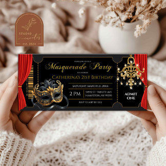 Invitación de Entrada de Cumpleaños de Fiesta de M