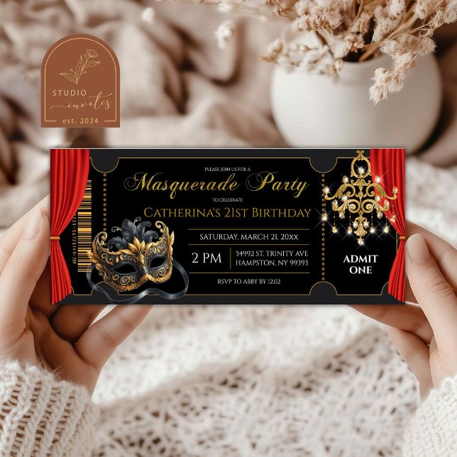 Invitación de Entrada de Cumpleaños de Fiesta de M (Subido por el creador)
