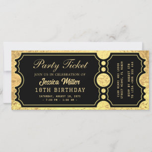 Invitación de Entrada de Fiesta Dorada