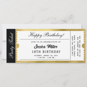 Invitación de Entrada de Fiesta Dorada