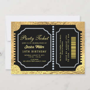 Invitación de Entrada de Fiesta Dorada
