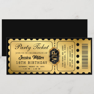 Invitación de Entrada de Fiesta Dorada