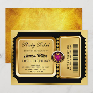 Invitación de Entrada de Fiesta Dorada