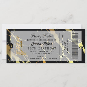 Invitación de Entrada de Fiesta Dorada
